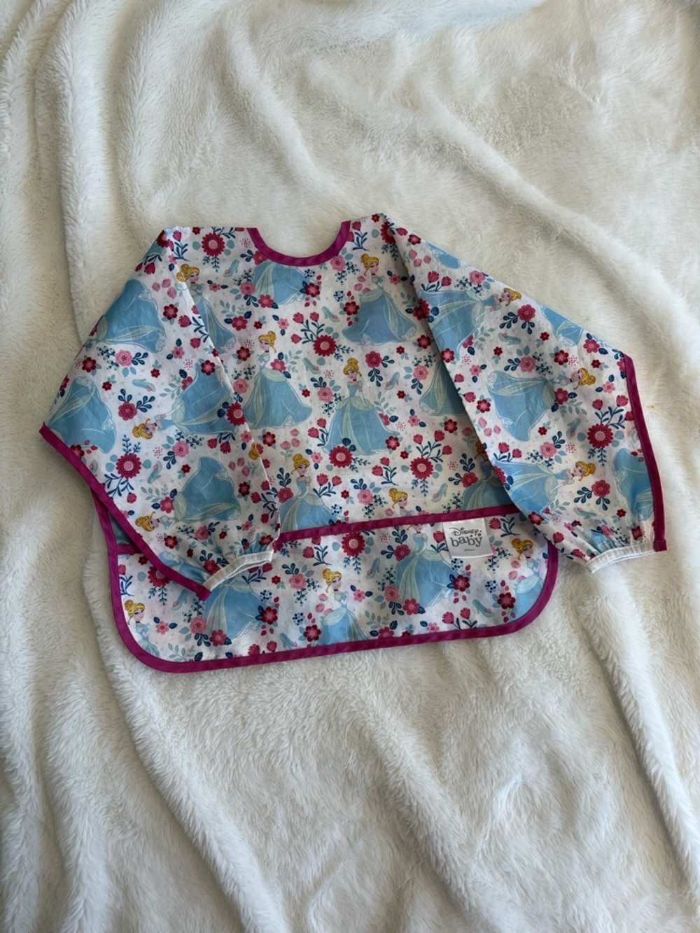 Long sleeve bib Disney Cinderella smock baby or toddler